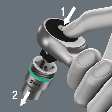 WERA Cliquet réversible Cyclope Metal push 1/2 po. 38 dents ( 4000821547 )