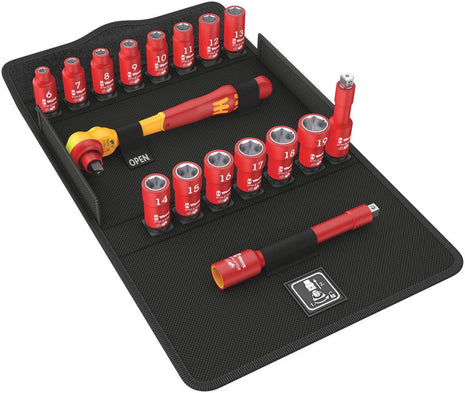 WERA socket spanner set 8100 SB VDE 1 Cyclops 17-piece 3/8 ″ ( 4000828008 )