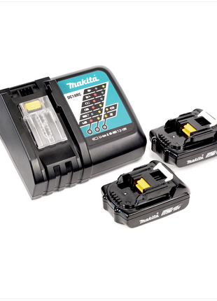 Makita DTD 146 RAJ B Akku Schlagschrauber 18 V 160 Nm 1/4" Schwarz + 2x Akku 2,0 Ah + Ladegerät + Makpac - Toolbrothers