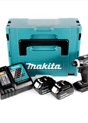 Makita DTD 146 B RFJ 18 V Li-ion Akku Schlagschrauber in Schwarz im Makpac mit 2x 3,0 Ah Akku und Ladegerät - Toolbrothers