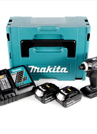 Makita DTD 146 B RMJ 18 V Li-ion Akku Schlagschrauber in Schwarz im Makpac mit 2x BL 1840 B 4,0 Ah Akku und DC 18 RC Ladegerät - Toolbrothers