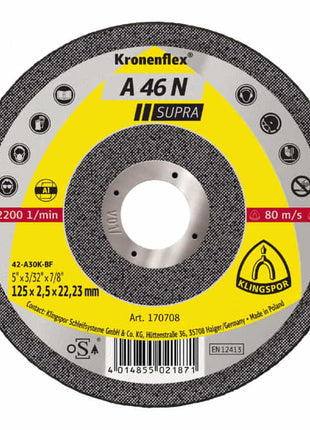 KLINGSPOR cutting disc A 46 N Supra D125x2.5mm cranked ( 4000841037 )