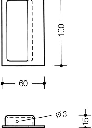 Carcasa de puerta corredera HEWI 539B poliamida 99 blanco puro mate rectangular (3000207831)