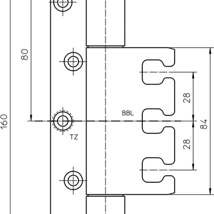 SIMONSWERK cerniera per oggetti VARIANT VX 7939/160 acciaio inox spazzolato opaco 200 kg ( 3000255460 )