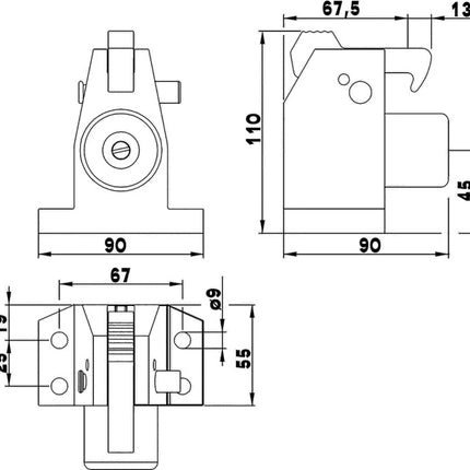 DENI Türfeststeller 3871 0000 22 Leichtmetall silber lackiert ( 3000251207 )