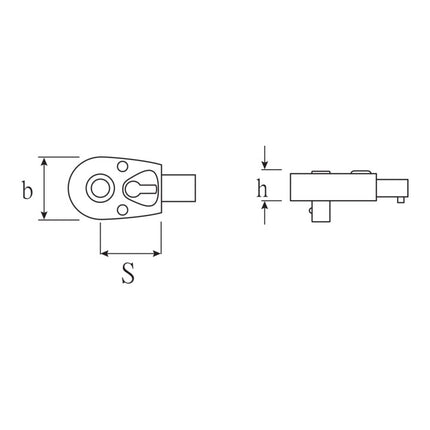 STAHLWILLE Cliquet réversible à levier d’insertion 725QR/ 5 3/8 po. 9 x 12 mm ( 4000826589 )
