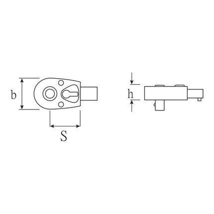 STAHLWILLE 725QR/10 1/2 ″ 9 x 12 mm (4000826590 ) cricchetto reversibile inseribile a leva
