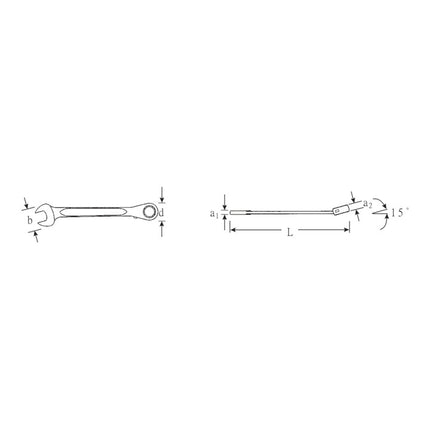 STAHLWILLE OPEN-RATCH 17 chiave a cricchetto aperta larghezza trasversale 8 mm lunghezza 144 mm ( 4000826063 )