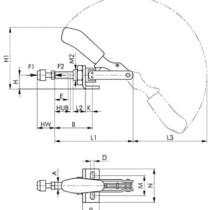 Morsetto per asta di spinta AMF n. 6841 misura 1 ( 4000833516 )