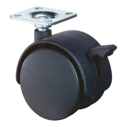 BS ROLLEN Doppia ruota in plastica con freno Ø ruota 50 mm Portata 40 kg ( 3000275089 )