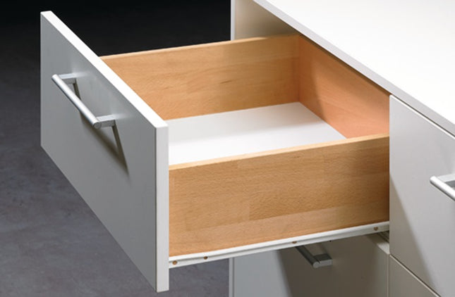 Guida a rulli HETTICH FR 402 con Stop Control acciaio bianco ( 3000271404 )