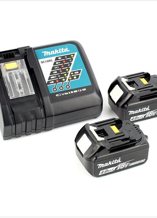 Makita DJR 360 RMK Seghetto diritto 18Vx2 ( 36V ) a batteria in valigetta + 2x Batterie BL 1840 4,0 Ah + Caricabatterie rapido DC 18 RC