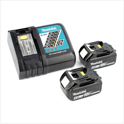 Makita DJR 360 RMK Scie récipro sans fil 2x 18 V avec boîtier + 2x Batteries BL 1840 4,0 Ah + Chargeur