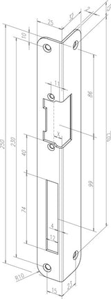 ASSA ABLOY Winkelschließblech 324 Stärke 3 mm ( 3324034047 )