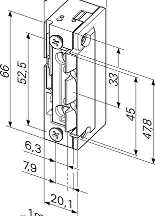 ASSA ABLOY Electric strike 118EY13 ProFix 2 10-24 V AC/DC Standard ( 3324030990 )