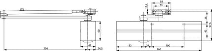 ASSA ABLOY Scherentürschließer DC 300 silber EN 3-6 ( 3000255170 )