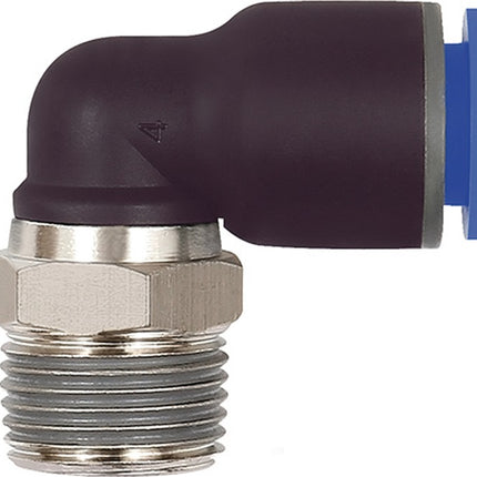 RIEGLER L-Steckverschraubung Blaue Serie Außengewinde R 1/2 ″ SW 21 mm ( 4588881582 )