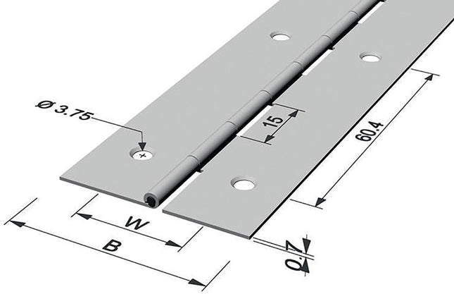 Cerniera ad asta PG Larghezza cerniera aperta 32 mm Spessore materiale 0,7 mm ( 3000272006 )