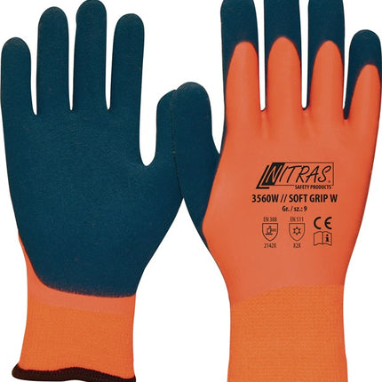 NITRAS Kälteschutzhandschuhe SOFT GRIP W Größe 8 orange/dunkelblau ( 8000235056 )