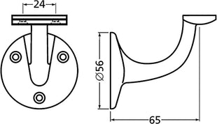 HERMETA handrail support 3502 aluminium silver anodised ( 3000283290 )