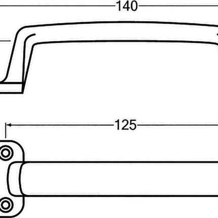 HERMETA Handgriff Ausladung 26 mm Länge 140 mm Breite 38 mm ( 3000283304 )