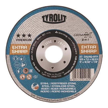 TYROLIT Meule à ébarber CERABOND X D125xép.7 mm ( 4000845214 )