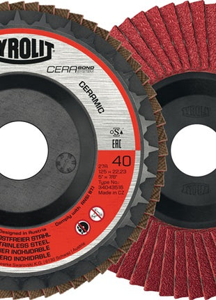 Disco lamellare TYROLIT CERABOND Ø 125 mm grana 40 piatto ( 4000845246 )