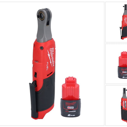 Milwaukee M12 FHIR14-201 Clé à cliquet sans fil 12 V 47 Nm 1/4" Brushless + 1x batterie 2,0 Ah - sans chargeur