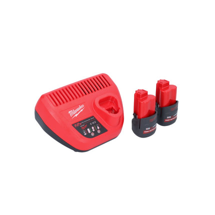 Milwaukee M12 PCG/310-252 Pompe à cartouche sans fil 12 V 310 ml + 2 batteries 2,5 Ah + chargeur