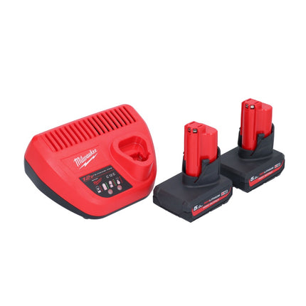 Milwaukee M12 PCG/310-502 Pompe à cartouche sans fil 12 V 310 ml + 2 batteries 5,0 Ah + chargeur
