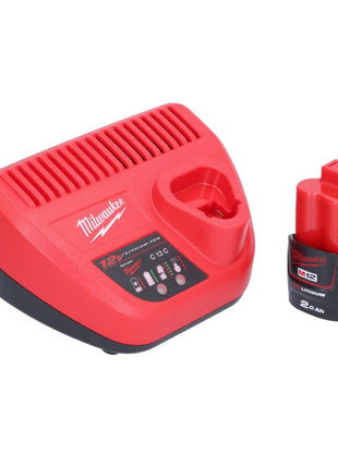 Milwaukee M12 BIW38-201 avvitatore a impulsi a batteria 12 V 135 Nm 3/8" + 1x batteria ricaricabile 2,0 Ah + caricatore