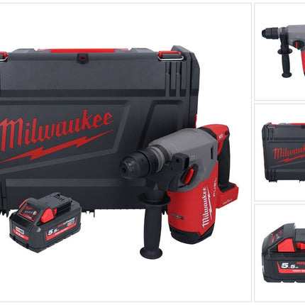 Milwaukee M18 ONEFHX-551X Martello combinato a batteria 18 V 2,5 J SDS-Plus Brushless + 1x batteria ricaricabile 5,5 Ah + scatola HD - senza caricabatterie
