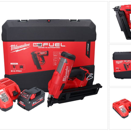 Milwaukee M18 FFN21-551C Akku Nagler 18 V 50 - 90 mm Brushless + 1x Akku 5,5 Ah + Ladegerät + Koffer