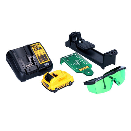 Dewalt DCE 089 D1G Akku Multilinienlaser 12 V 3x 360° grün + 1x Akku 2,0 Ah + Ladegerät + TSTAK