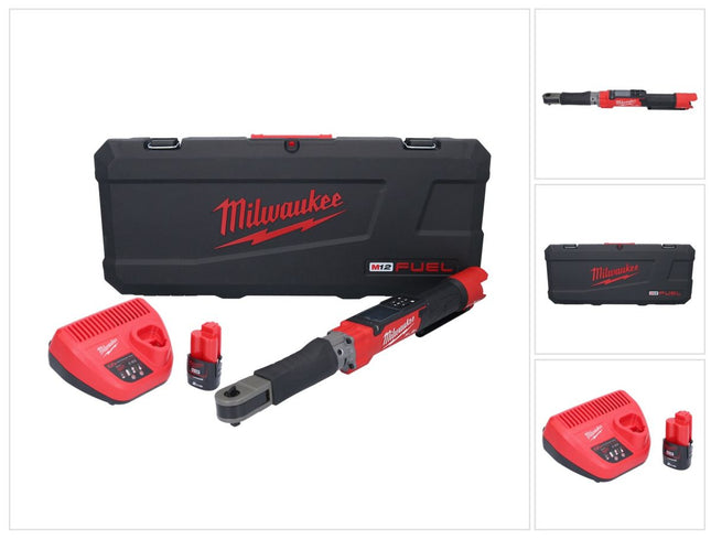 Milwaukee M12 ONEFTR38-201C Clé dynamométrique numérique sans fil 12 V 135,6 Nm 3/8″ ( 4933464967 ) Brushless + 1x batterie 2,0 Ah + chargeur + coffret