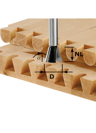 Festool HS S8 D13,8/13,5/15 Fraise 13,8 x 13,5 x 46 x 8 mm15 ( 490991 ) pour défonceuses