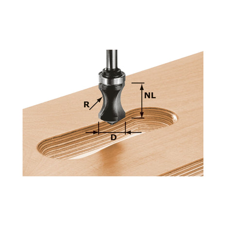Festool HW S8 R16/NL32 Handle milling cutter 19 x 19 x 68 x 16 x 8 mm ( 491033 ) for router OF 900, OF 1000, OF 1010, OF 1010 R, OF 1400, OF 2000, OF 2200