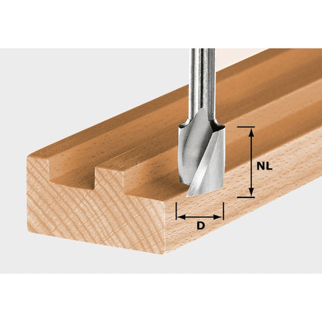 Festool HS Spi S8 D14/20 fresa a spirale 14 x 20 x 52 x 8 mm ( 490948 ) per frese OF 900, OF 1000, OF 1010, OF 1010 R, OF 1400, OF 2000, OF 2200