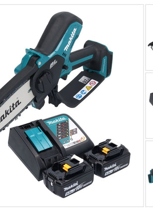 Makita DUC 150 RT201 Cordless chainsaw 18 V 15 cm brushless + 2x battery 5.0 Ah + charger