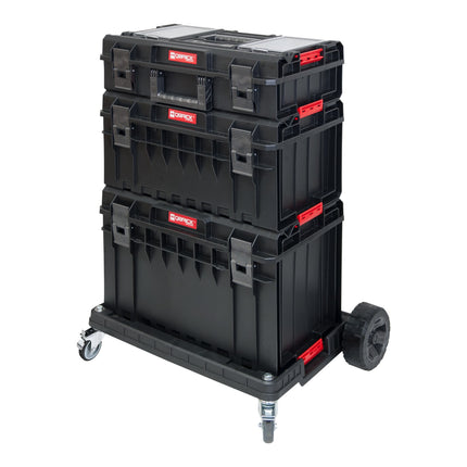 Qbrick System ONE carrello portautensili 4 in 1 set 200 2.0 Profi + 350 2.0 Profi + 450 2.0 Profi valigetta portautensili + piattaforma di trasporto