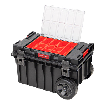 Toolbrothers RHINO XXL Trolley ECO Handling+ 44 l IP66 Caisse à outils avec roues sur axe métallique et double poignée télescopique