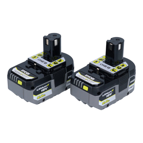 RYOBI RB18LL50F12B 2x rechargeable battery 18 V 5.0 Ah / 5000 mAh Li-Ion ( 5133004831 ) with charge level indicator