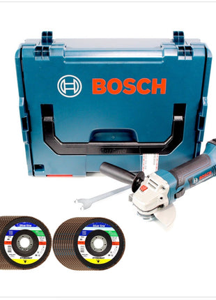 Bosch GWS 18-125 V-LI Akku Winkelschleifer 18V 125mm + 20 x SIA Stingray Fächerscheibe + L-Boxx - Toolbrothers